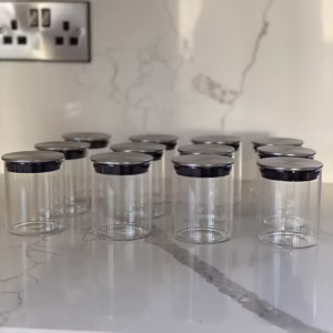 Spice Jar (Silver Lid) Set of 8