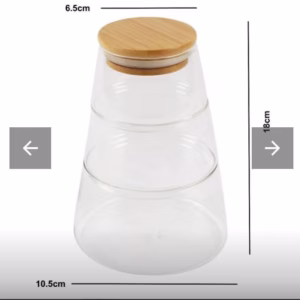 Stacked Pyramid Design Glass Jar